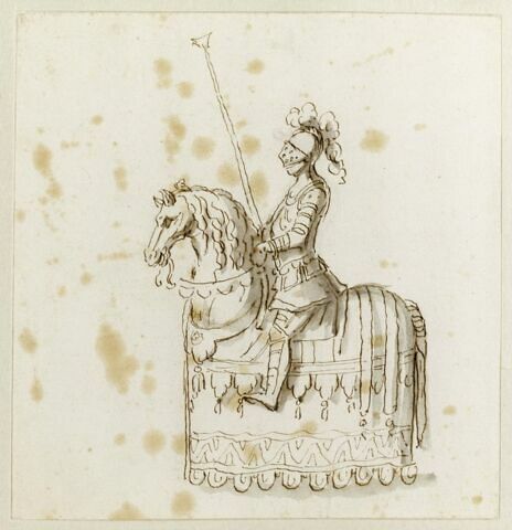 Cheval artificiel pour s'entraîner à la course de bague pour le « Carrousel d'Alexandre et de Thalestris », image 1/1