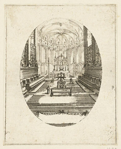 Ancien chœur de Notre-Dame vu depuis le maître autel avant travaux de 1699