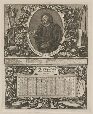 Almanach de 1664. Portrait de Scaramouche, image 1/1