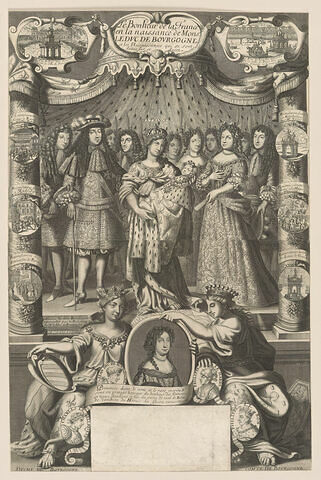 Almanach de 1683. Le bonheur de la France en la naissance de Mons. le duc de Bourgogne, image 1/1