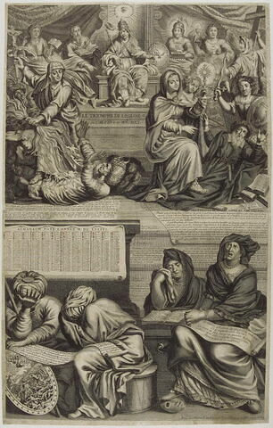 Almanach de 1686. Le triomphe de l'Eglise sur Calvin et sur Mahomet, image 1/1