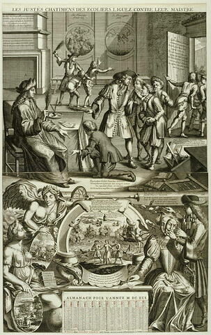 Almanach de 1691. Les justes châtiments des écoliers, image 1/1