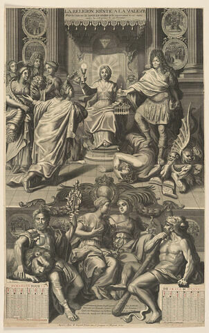 Almanach de 1706. La religion jointe à la valeur, etc..., image 1/1