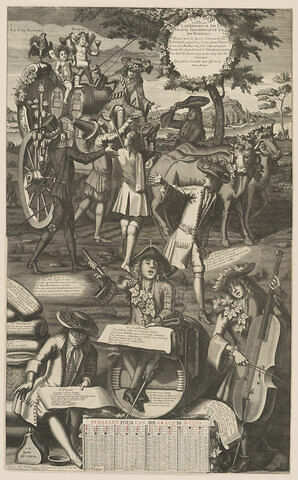 Almanach de 1706. L'abondance de la France triomphante de ses ennemis, image 1/1