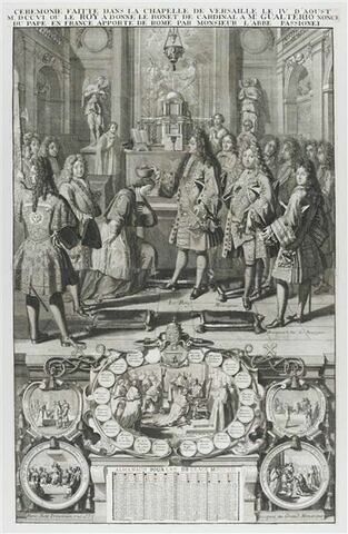 Almanach de 1707. Chapeau de cardinal donné par le roi à M. Gualterio, image 1/1
