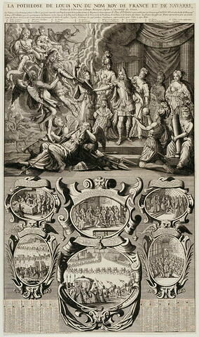 Almanach de 1716. L'apothéose de Louis XIV du nom, roy de France et de Navarre, image 1/1