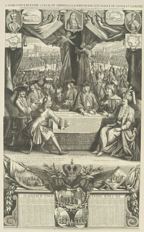 Almanach de 1719. Paix conclue entre la république de Venise et les Turcs, image 1/1