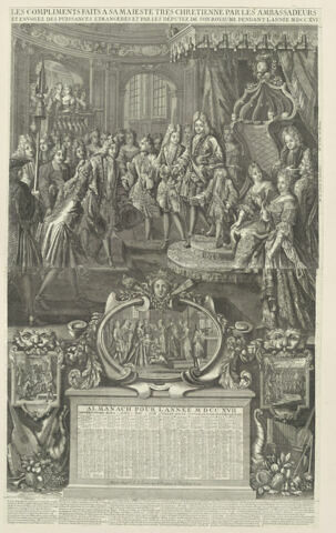 Almanach de 1717. Compliments faits à Sa Majesté par les ambassadeurs, image 1/1