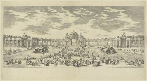 Décoration de la terrasse du château de Versailles à l'occasion du mariage de Mme Louise Elisabeth de France avec don Philippe, infant d'Espagne, 26 août 1739, image 1/1