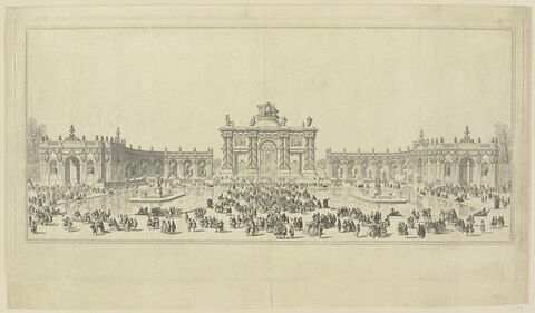 Décoration du feu d'artifice à Versailles pour la naissance du duc de Bourgogne