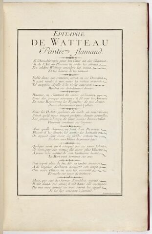 Epitaphe de Watteau peintre flamand