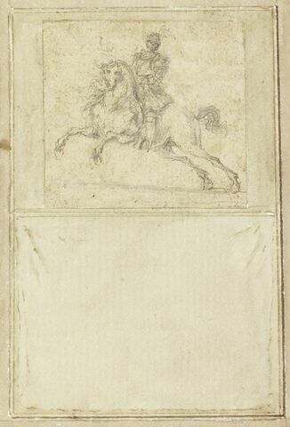 Projet de cartes à jouer : Cavalier en armure, de profil, sur un cheval au galop