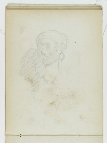 Tête de femme avec à l'oreille une créole, image 1/2