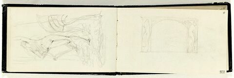 Deux figures nues de part et d'autre d'une arche, image 1/1