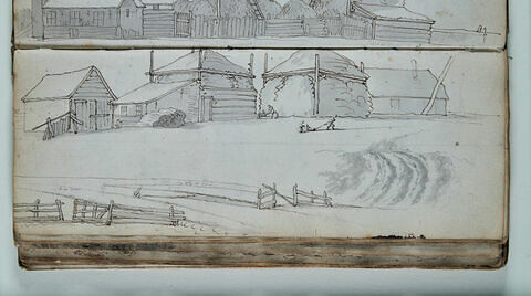 Etude de maisons et de meules de foin, image 1/1