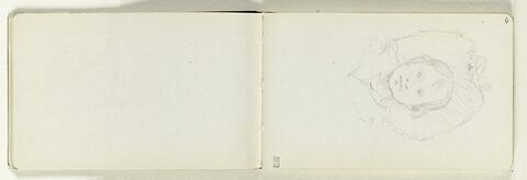 Enfant vu en buste, de face, la tête coiffée d'un grand chapeau, image 1/1