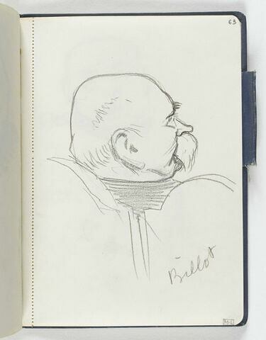 Homme vu en buste, la tête de profil à droite, avec grosse moustache, image 1/1