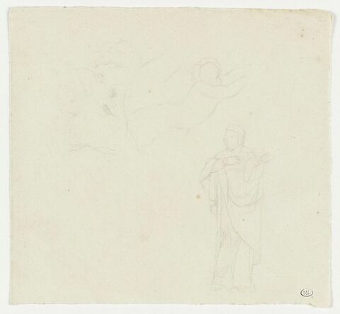 Femme drapée et figure volante