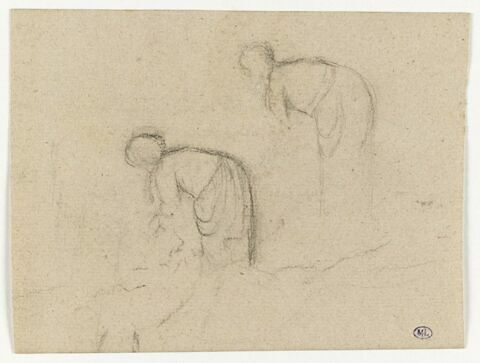 Deux femmes ployées vers le sol, image 1/1