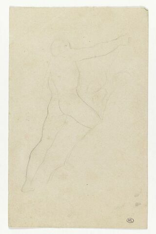 Etude d'homme nu, bras tendu en avant, de profil droit, image 1/1