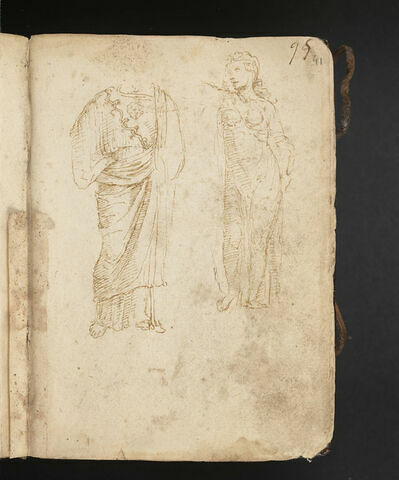 Deux statues antiques : Athéna acéphale, une femme drapée, regardant vers la gauche, image 1/1