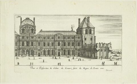 Vues de Paris : vue du Palais du Louvre, tour de l'Horloge, image 1/1