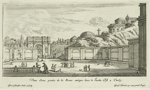 Vues d'une partie de la Rome antique dans les jardins de la Villa d'Este à Tivoli, image 1/1