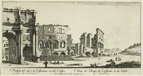 Vues de Rome : Vue de l'arc de Constantin et du Colisée, image 1/1