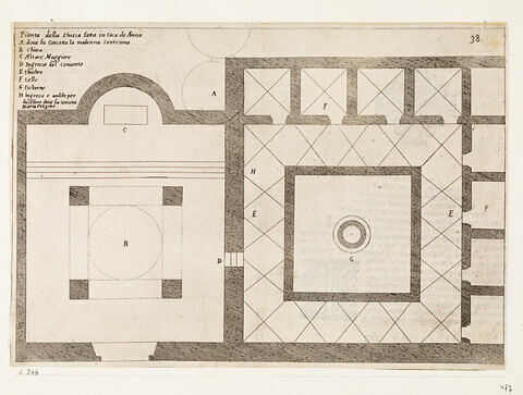 Figures du Voyage en Terre Sainte. Plan de l'église Sainte Anne à Jérusalem