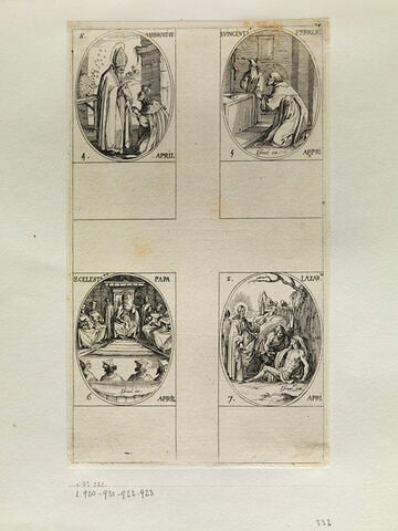 Saint Ambroise; Saint Vincent Ferrier; Saint Célestin; Saint Lazare