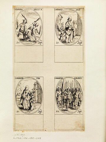 Sainte Candide; Saint Mathieu; Sainte Iphigénie; Saint Maurice et ses compagnons, image 1/1