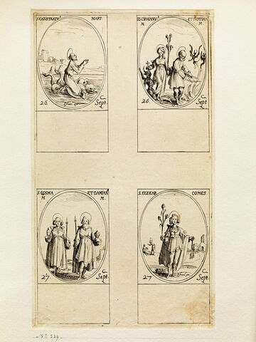 Saint Calistrate; Saint Cyprien et Sainte Justine; Saint Come et Saint Damien; Saint Elzear, image 1/1