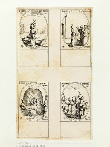 Saint Irénée et ses compagnons; Sainte Chrétienne; Saint Ananie; Saint Florien et ses compagnons, image 1/1