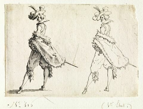 Les Caprices : Le gentilhomme au manteau posé sur la hanche, image 1/1