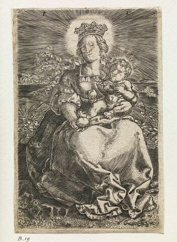 La Vierge assise sur un banc de gazon, image 1/1