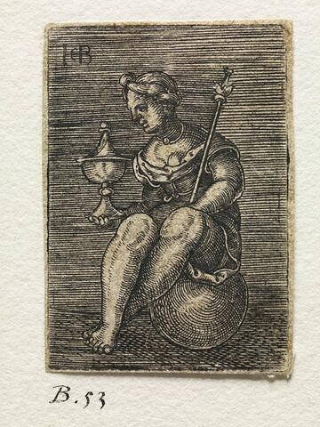 Femme assise sur un globe