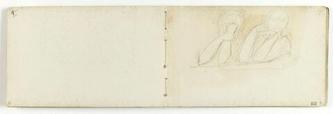 Etude de deux figures accoudées à une table, à mi-corps, image 1/1
