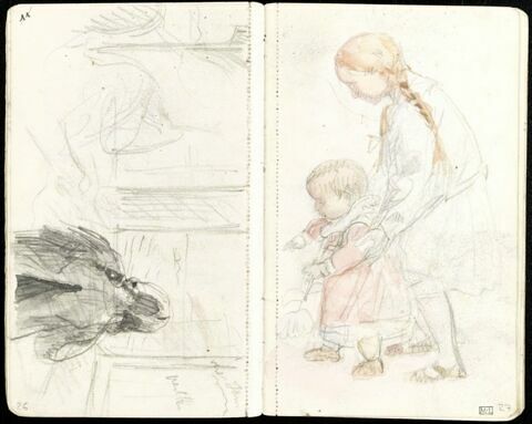 Etude de composition avec un personnage de dos, image 1/1