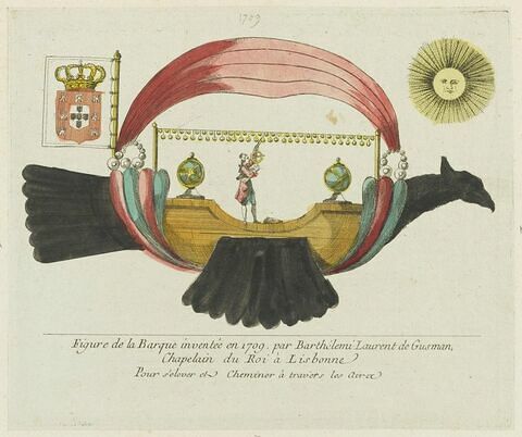 Aérostat : figure de barque inventée en 1709 au Portugal