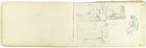 Trois études de compositions et figure de femme assise, image 1/1
