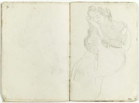 Croquis d'une femme assise, image 1/1