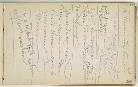 Notes manuscrites relatives au Monument à l'amiral Courbet, image 1/1