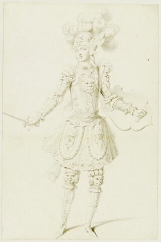 Costume pour Arcalaüs, chevalier enchanteur de l'opéra « Amadis »