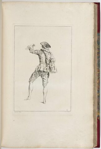 Homme en pied, de dos, le bras gauche levé et la main droite dans le dos, image 1/1