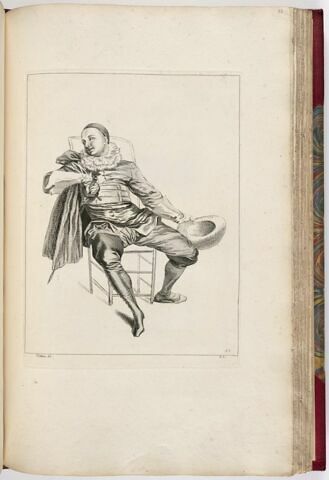 Crispin assis, la main sur la garde de son épée, image 1/1
