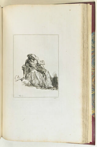 Femme coiffée d'un chapeau de paille, assise par terre, image 2/2