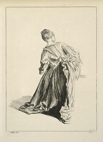 Jeune femme assise vue de dos, image 1/2