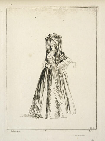 Femme debout tournée à gauche, image 1/2