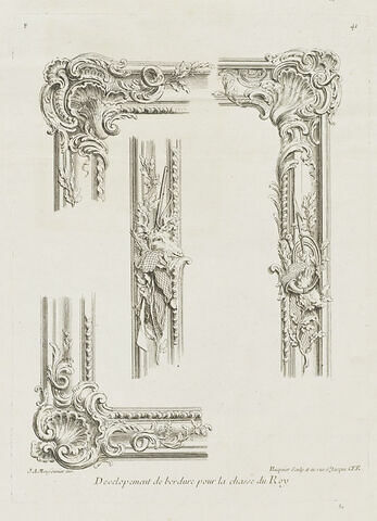 Développement de bordures pour le portrait du Roi (planche 41, série F), image 1/1