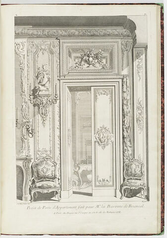 Projet de porte d'appartement pour la baronne de Bezenval (planche 91, série Q), image 1/1